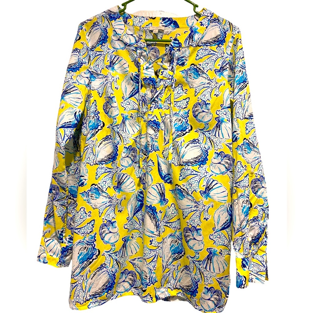 Talbots Lightweight Seashell Cotton Tunic Shirt Size S